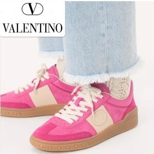 Valentino Pink and Cream Women's Sneakers